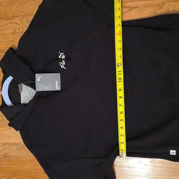 PUMA BRAND SIGNATURE WOMENS SPECKLED BLACK PULLOVER HOODIE SIZE MEDIUM - Picture 9 of 16
